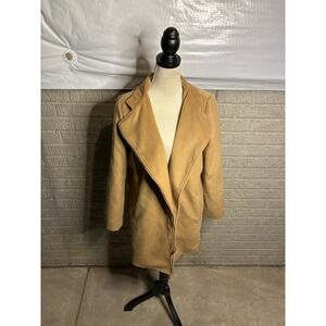 JACK by BB Dakota‎ Women's Tan Wool Blend Collared Zip Up Coat Size Medium